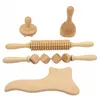 5pcs/set wood therapyマッサージgua sha tools maderoterapia colombiana lymphatic Drainage Massager Roller Therapy Cup New