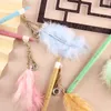 PES Gel Pens/Lot Lute Feather Pendant Pen للكتابة