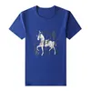 2022 Sommer neue Herren-T-Shirts War Horse Gold Druck merzerisierte Baumwolle T-Shirts Mode Marke Designer Trend Licht Luxus Qualität Kleidung Top Blau Schwarz Weiß M-4XL