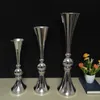 New Arrival Elegant Trumpet Vases Table Centerpiece Wedding Decorations Gold Silver Metal Flower Vase78644115776923