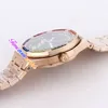 K8F 41mm skelett Tourbillon Dial Automatic Mens Watch All Rose Gold Frost Gold Case Frosted Steel Armband Rainbow Diamond Watche30y