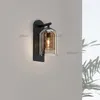 Creative Two-Layer Glass Wall Lamp Industrial Style Iron Sconce Hall Aisle Bedside Balkony Cafe Modern Double Glazing Light