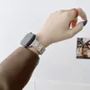 Correas inteligentes iWatch con diamantes de imitación de acero inoxidable, correa de pulsera de Metal de lujo de 38/40mm 42/44mm para Apple Watch