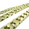 Miami Cuban Link Chain 14k Gold Plated 10mm Hip Hop 24" Flat Necklace