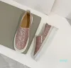 Mocassini di marca di moda Scarpe eleganti da donna Classic Low Top Platform Sneakers Popolare Nero Argento Paillettes rosa Glitter Design Outdoor