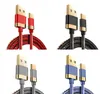 Cowboy Gevlochten kabels Vergulde stekker Snel opladen Datakabel Micro USB Type C-kabels Oplader Draad Mobiele telefoonsnoer