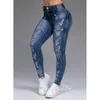 Kvinnors jeans överdimensionerade rippade hål blyertsbyxor plus storlek solida jegings kvinnor sommar avslappnad hög midja smal denim byxor streetwears