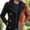 Men's Wool & Blends Men Clothing 2021 Fall/winter Style Coat Lapel Youth Color Matching Casual Double-breasted Trench Male T220810