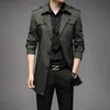 Men's Trench Coats Spring Men Fashion England Style Long Mens Casual Outerwear Jackets Windbreaker Brand Clothing Nice Viol22