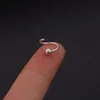 Anello al naso in argento sterling 925 Orecchini a perno Orecchini finti per l'orecchio Corpo Gioielli per piercing sul labbro Gioielli Palla antiallergica Huggie Hoop Anelli Infila Tirare attraverso l'orecchino aperto