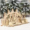 Decorações de Natal Toy de madeira Xmas de festa engraçada Decoração de desktop Ornamentos