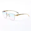 Lunettes de soleil design femme luxe haute qualité sans cadre UV400 mode lentille papillon or tête de panthère noire classique anti-lumière bleue lunettes de soleil cadre avec boîte