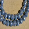Double Strand Lustrous Blue Faux Pearl Adjustable Necklace 18inch