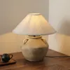 Estilo japonês lâmpada de mesa de vento silenciosa treliça retro antigo quarto de cabeceira luminárias de mesa