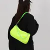 Evening Bags Summer Neon Yellow Nylon Messenger Bag For Women 2022 Casual Acrylic Chain Shoulder Light Female Armpit Sac A MainEvening