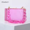 Abendtasche Klare Acryl Box Handtaschen Frauen Transparente Farbe Kleine Quadratische Umhängetasche Weibliche Kette Großhandel 20220607