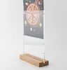 A4 photo frame acrylic Restaurant Wooden Price Tag Display Stand Table Desktop Sign menu tag stand advertising poster frame card holder rack