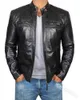 Панк -мотоцикл байкер коричневая кожаная куртка мужская одежда для воротника базовая куртка мужчина pu faux кожаная куртка Chaquetas L220801