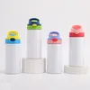 12oz Sublimation Sippy Cups Kids Water Bottle with flip on the top Stainless Steel Baby Feeding Nursing Bottle W1