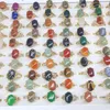 Anel de pedra natural de forma oval 100 peças / lote com caixa de jóias em massa de jóias de cristal