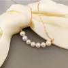 Hänghalsband stilfullt naturligt sötvatten pärlhalsband för kvinnor 2022 ovanliga smycken härlig tjej julklappsspendant