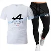 Été hommes ensembles imprimé Alpine Racing équipe Drive Alonso mode à manches courtes coton t-shirt pantalon costume de sport 220621