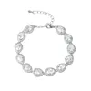 High Quality Halo Pear Cut Cubic Zirconia CZ Crystal Tennis Bracelets Wedding Jewelry Bride or Bridesmaid Gifts W220427