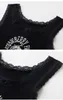 PUWD Slim Girls Sweet Lace Tank Tops Summer Fashion Ladies Ribbed Knitted Cotton Vintage Women Cute Soft Top Chic 220325