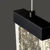 Modern Lamp New Black Stair Chandelier Long Living Room Crystal Hanging Lamp Luxury LED Home Decor Cristal Hang Lustre