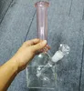 14 inch roze/ donkergroene glazen water beker waterpijp waterrecycler Bong met kommen downstem vrouwelijk 18 mm rookpijpen