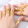 Initial A Z Letter Rings For Women Stainless Steel Gold Alphabet Name Adjustable Finger Ring Jewelry Gift Bijoux Femme Chunky 220719