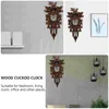 Wall Clocks Clock Cuckoo Wood Wooden Ornament Coo Hanging Bird Handcrafted Quartz Retro Forest HouseWall