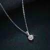Trendy Real 1 CT D Color Moissanite Diamond Women Jewelry 100% 925 Sterling Silver Clavicle Necklace with Gra Gift