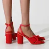 Отсуть обувь плиссированные летние женщины сандалии женская сетчатая тканевая блок высокие каблуки.