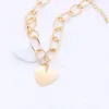 Подвесные ожерелья моды Big Heart Love Chain Choker Col