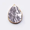 Pendentif Colliers Naturel Blanc Gris Pierre Agates Druzy Tranche Drusy Geode Quartz Irrégulier Onyx