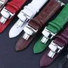 Genuine Leather Butterfly buckle strap for Apple i series 5/4/3/2/1 38mm 40mm 42mm 44mm High quality G220420