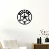 Welcome Star Round Sign - Belle décoration murale décorative en métal pour décoration d'intérieur