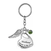 Customize Keychain Stainless Steel Key Rings Forever In My Heart Angel Wings Engraved Love Urn Ash Pendant Memorial Cat Urn