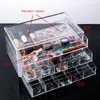 Storage Boxes & Bins Desktop Compartment Transparent Finishing Box Household Cosmetics Jewelry Nail Accessories Drawer BoxStorage