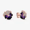 paarse bloem oorbellen