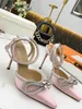 Tasarımcı Yüksek Topuk Elbise Ayakkabı Rhinestones Crystal Bowknot Saten Yaz Lady Boncuk Ayakkabı Kadınlar İçin Gerçek Deri Partisi Balo 9cm Topuklar