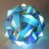 DIY IQ 퍼즐 라이트 직소 램프 수공예 다이아몬드 그늘 천장 천장 갓 PVC 크리에이티브 랜턴 샹들리에 벼룩 시장