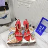 Classic Silk sandals heel height 10cm leather luxury designer Rhinestone decoration sexy size 35-41 full package