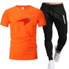 Pakaian Olahraga Kasual Fashion 2021 Setelan Gambar Alfabet Musim Panas Kaus Setelan Kebugaran Jogging McLaren Celana Set 2 Potong