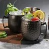 550 ml 18 once martellato rame placcato Moscow mule boccale tazza di birra tazza di caffè tazza rame placcato canecas tazze tazza da viaggio cucina FY4717 ss1118