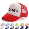 Vanliga Trucker-hattar För Vuxna Män Kvinnor Custom Printing Brodery Logo 5 Panels Tom Sommar Mesh Keps Justerbar Snapback Sport Baseball Solskydd Partihandel