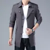 Thoshine Brand Spring Autumn Men Trench Coats Superior Quality Buttons Male Fashion Outerwear Jackets Windbreaker Plus Size 3XL 220406
