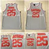 NC01 Toppkvalitet 1 25 Zack Morris Jersey Bayside Tigers Movie College Basketball Jerseys Grey 100% Stiched Size S-XXL