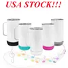 local warehouse!!!14oz sublimation Bluetooth tumbler with handle straight speaker tumblers Wireless Intelligent 5 colors audio Stainless Steel Music Cup